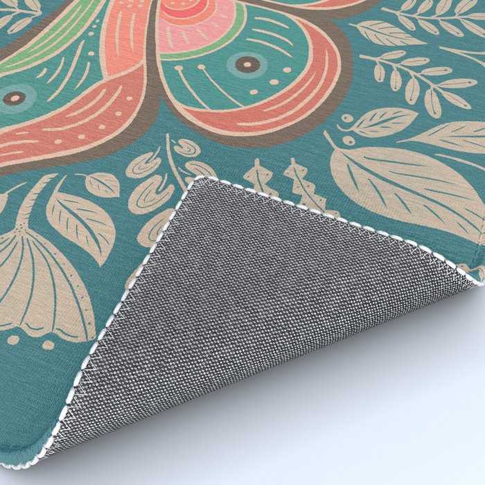 Moth Floral | Teal Rug Gallery Image 4