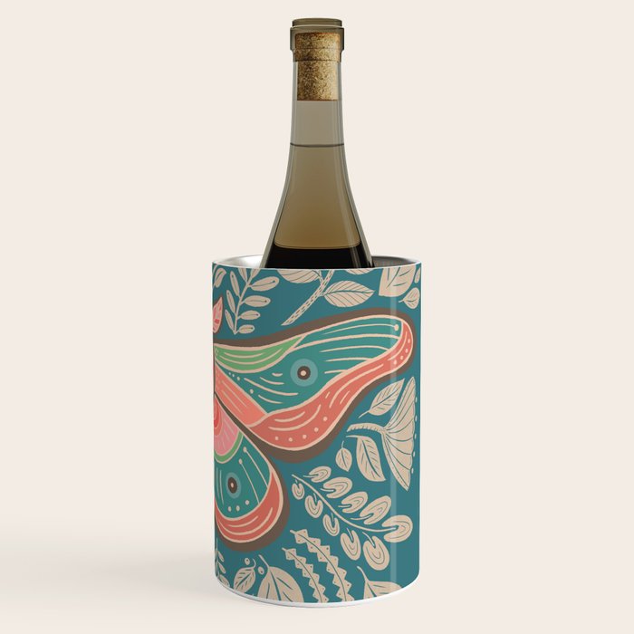 Moth Floral | Teal Wine Chiller Gallery Image 3