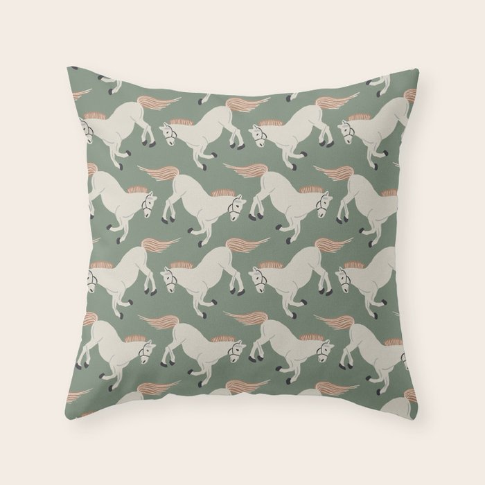 Horses Throw Pillow Gallery Image 1