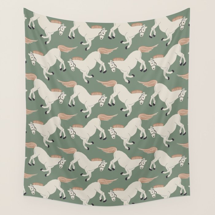 Horses Wall Tapestry Gallery Image 1
