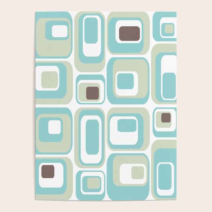 Retro Rectangles Mid Century Modern Geometric Vintage Style Poster Gallery Image 4