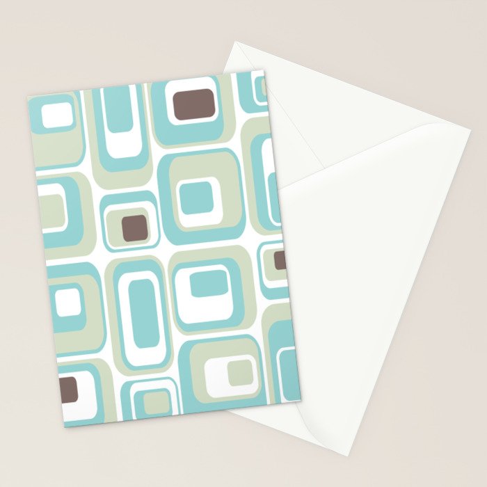 Retro Rectangles Mid Century Modern Geometric Vintage Style Stationery Card Gallery Image 2