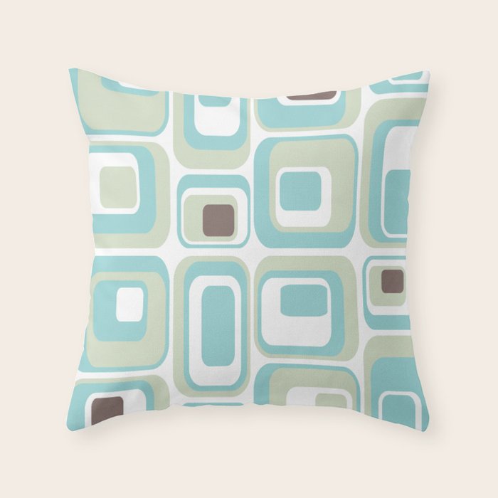 Retro Rectangles Mid Century Modern Geometric Vintage Style Throw Pillow Gallery Image 6