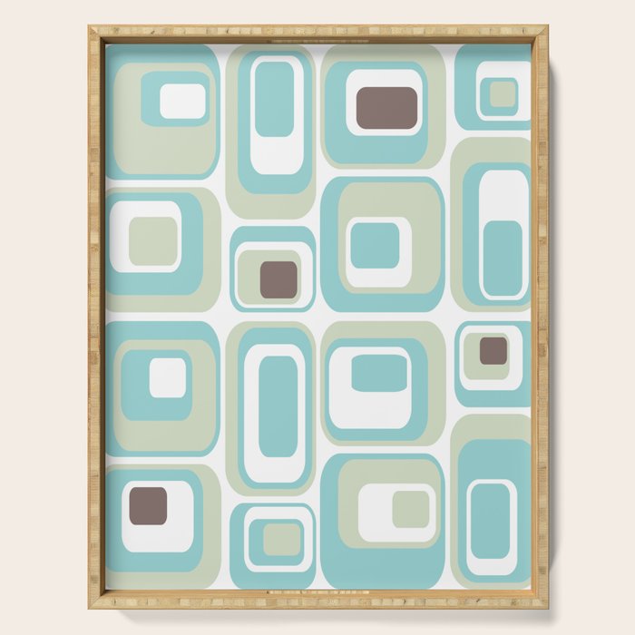 Retro Rectangles Mid Century Modern Geometric Vintage Style Serving Tray Gallery Image 1
