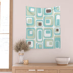 Retro Rectangles Mid Century Modern Geometric Vintage Style Wall Tapestry Gallery Image 2