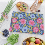 Folk Floral Blossoms in Eggplant Purple Cutting Board Gallery Image 2