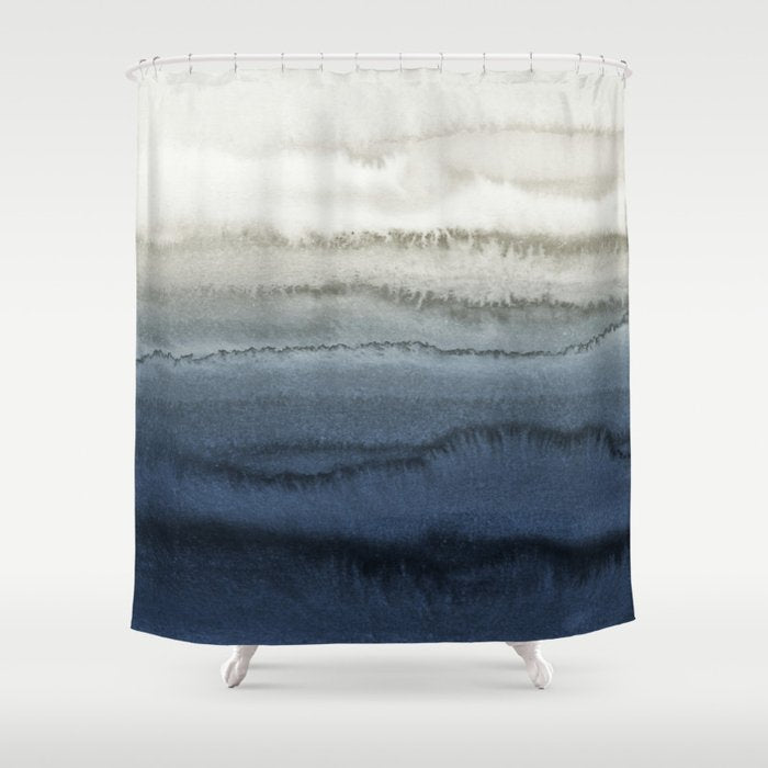 WITHIN THE TIDES - CRUSHING WAVES BLUE Shower Curtain Gallery Image 1