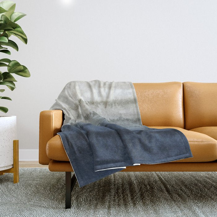 WITHIN THE TIDES - CRUSHING WAVES BLUE Throw Blanket Gallery Image 1