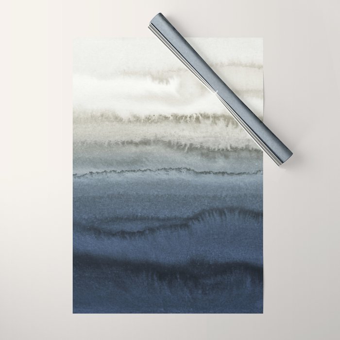 WITHIN THE TIDES - CRUSHING WAVES BLUE Wrapping Paper Gallery Image 1