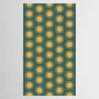 Boho Summer Sun Pattern X Kelly Green and Yellow Tablecloth Gallery Image 2