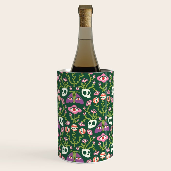 Botanical Skull and Moth Wine Chiller Gallery Image 2