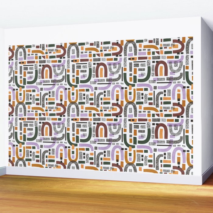 Shapes and animal print C Wall Mural Gallery Image 2