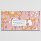 Chamomile Dream Pink Desk Mat Gallery Image 1