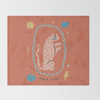 Trippy tiger in red Throw Blanket Gallery Image 2