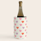 Happy love heart face doodle pattern Wine Chiller Gallery Image 3