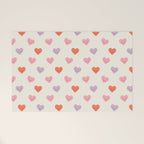 Happy love heart face doodle pattern Welcome Mat Gallery Image 1