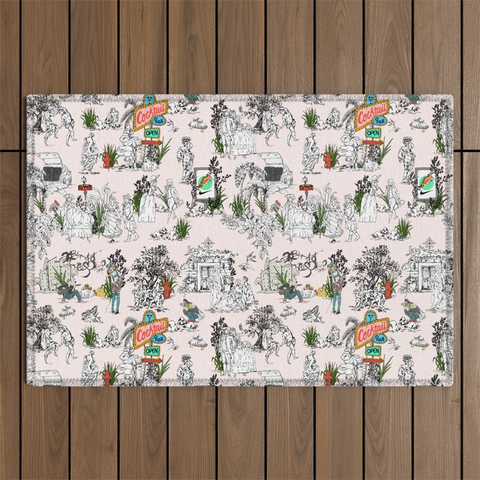 Toile de Jouy Between eras 01 Outdoor Rug Gallery Image 1