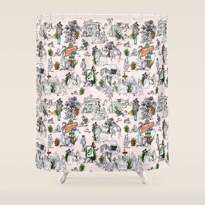Toile de Jouy Between eras 01 Shower Curtain Gallery Image 1
