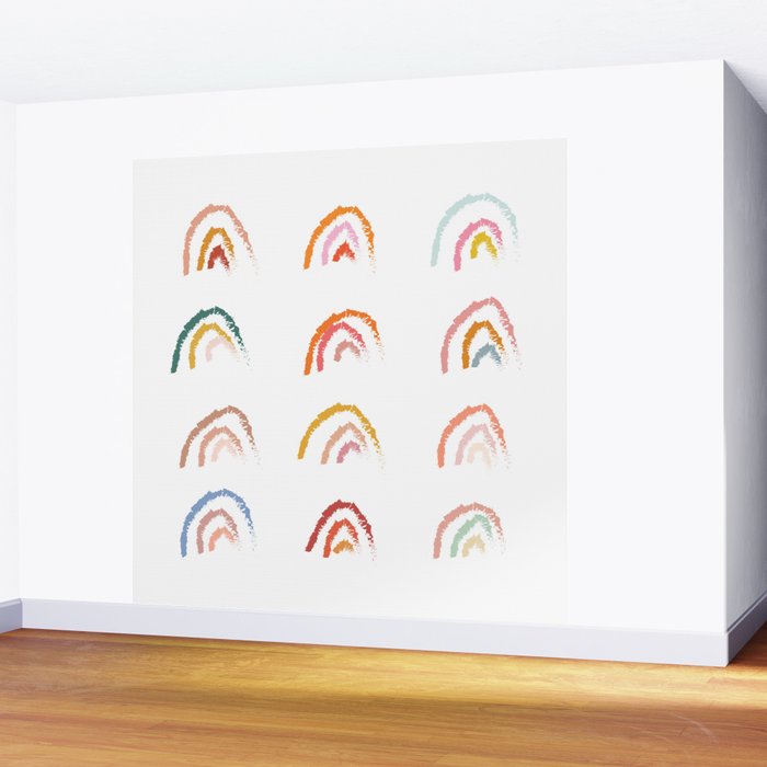 Pastel Rainbows Wall Mural Gallery Image 2