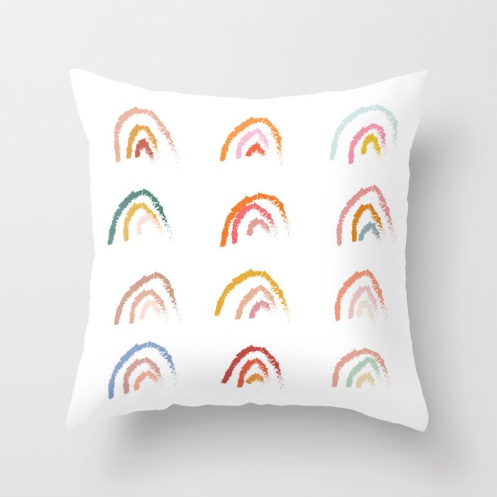 Pastel Rainbows Throw Pillow Gallery Image 1