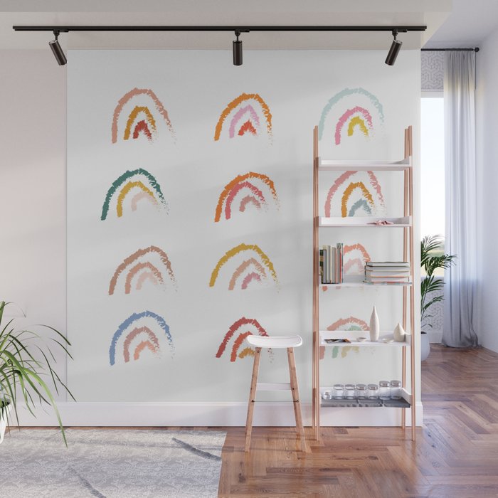 Pastel Rainbows Wall Mural Gallery Image 1