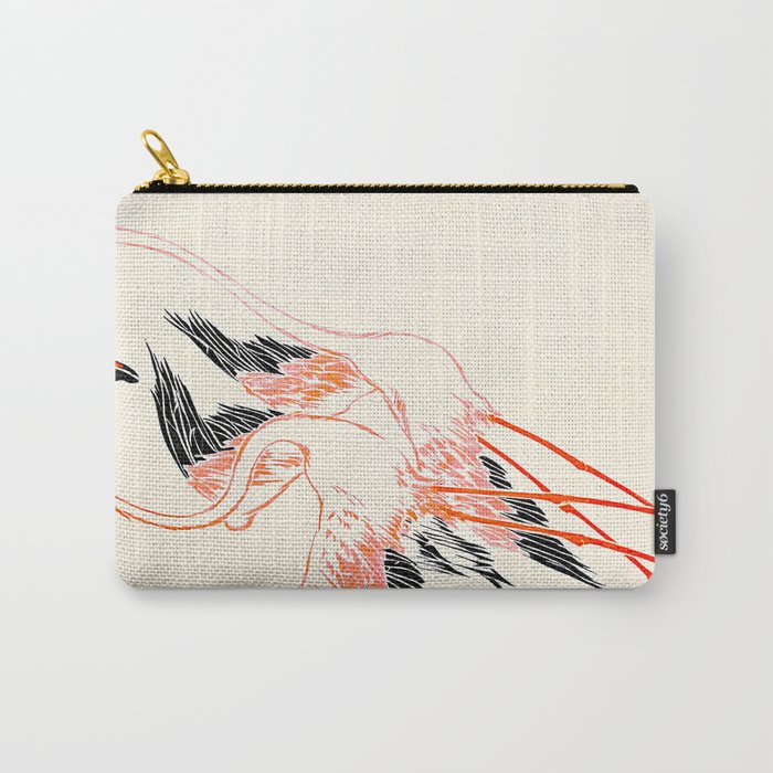Cocorico cover 1900 Two Pink Flamingos Carry All Pouch Gallery Image 1