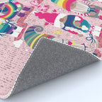 I gnome you // pastel pink background little happy and lovely gnomes with rainbows fuchsia pink hearts Rug Gallery Image 4