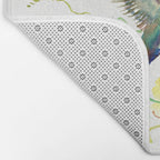 Hummingbird and Flowers, floral design Hawaiian tropical Bath Mat Gallery Image 2