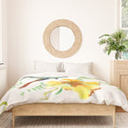 Hummingbird and Flowers, floral design Hawaiian tropical Duvet Cover Gallery Image 3