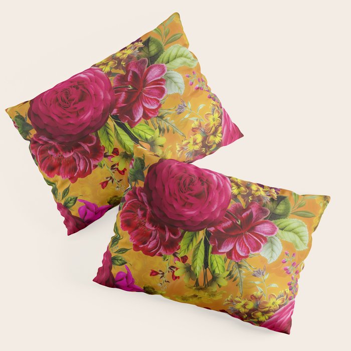 Vintage & Shabby Chic - Sunny Magenta Spring Roses Botanical Flower Garden Pillow Sham Gallery Image 3