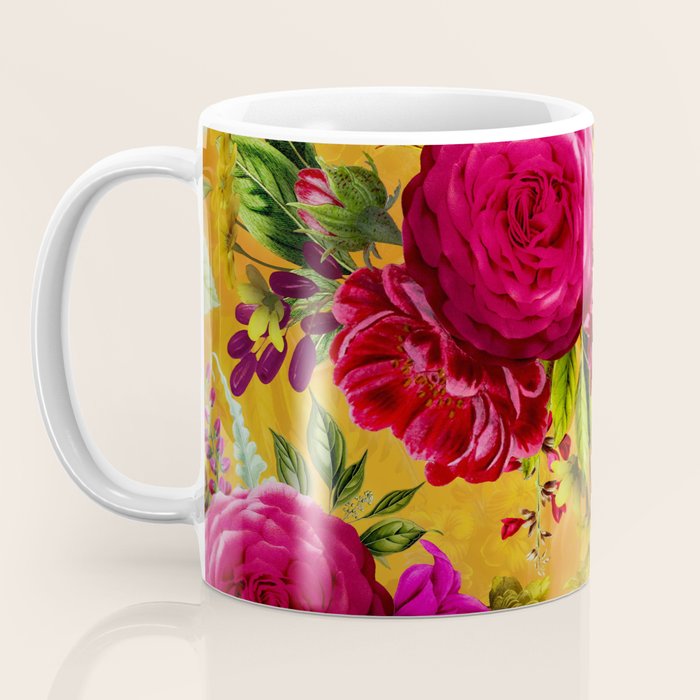 Vintage & Shabby Chic - Sunny Magenta Spring Roses Botanical Flower Garden Coffee Mug Gallery Image 3
