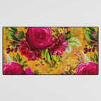 Vintage & Shabby Chic - Sunny Magenta Spring Roses Botanical Flower Garden Desk Mat Gallery Image 3
