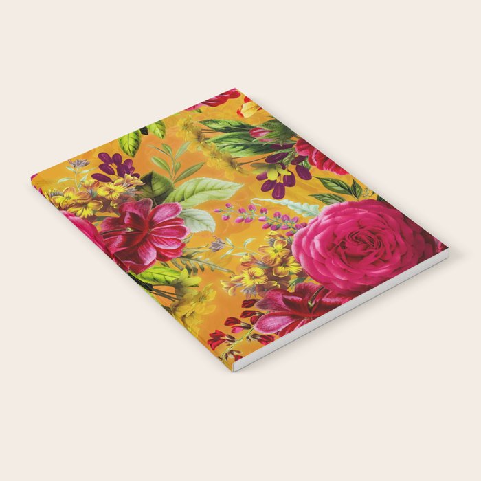 Vintage & Shabby Chic - Sunny Magenta Spring Roses Botanical Flower Garden Notebook Gallery Image 1