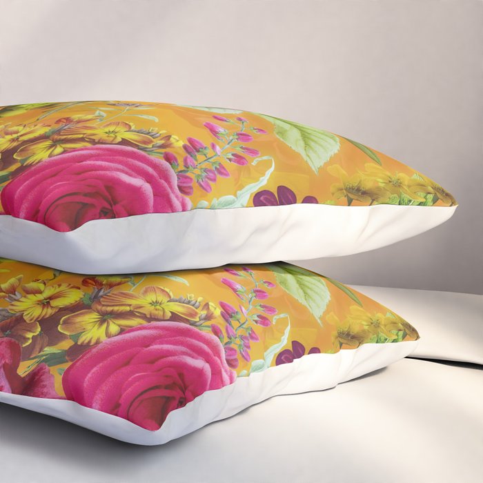 Vintage & Shabby Chic - Sunny Magenta Spring Roses Botanical Flower Garden Pillow Sham Gallery Image 3