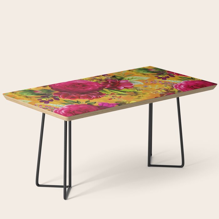 Vintage & Shabby Chic - Sunny Magenta Spring Roses Botanical Flower Garden Coffee Table Gallery Image 1