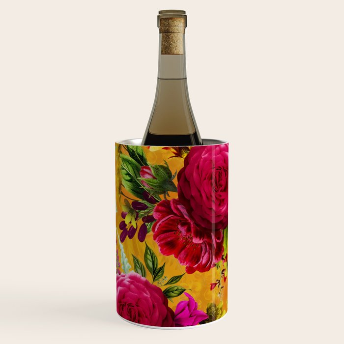Vintage & Shabby Chic - Sunny Magenta Spring Roses Botanical Flower Garden Wine Chiller Gallery Image 2