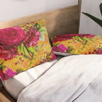 Vintage & Shabby Chic - Sunny Magenta Spring Roses Botanical Flower Garden Pillow Sham Gallery Image 2
