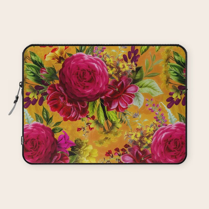 Vintage & Shabby Chic - Sunny Magenta Spring Roses Botanical Flower Garden Laptop Sleeve Gallery Image 1