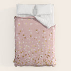 Floating Confetti - Pink Blush and Gold Duvet Cover Gallery Image 6