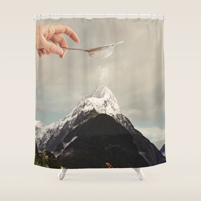 Sifted Summit - MP Snow Sugar on Mountain Peak Shower Curtain Gallery Image 1