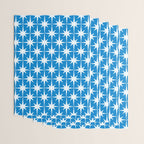 Midcentury Modern Atomic Age Starburst Pattern in Blue Wrapping Paper Gallery Image 3