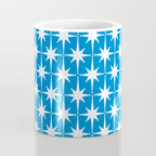 Midcentury Modern Atomic Age Starburst Pattern in Blue Coffee Mug Gallery Image 4