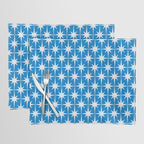 Midcentury Modern Atomic Age Starburst Pattern in Blue Placemat Gallery Image 1