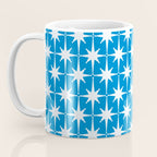 Midcentury Modern Atomic Age Starburst Pattern in Blue Coffee Mug Gallery Image 3