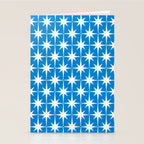 Midcentury Modern Atomic Age Starburst Pattern in Blue Stationery Card Gallery Image 2