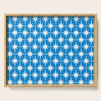 Midcentury Modern Atomic Age Starburst Pattern in Blue Serving Tray Gallery Image 1