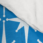 Midcentury Modern Atomic Age Starburst Pattern in Blue Comforter Gallery Image 4