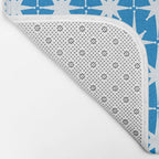 Midcentury Modern Atomic Age Starburst Pattern in Blue Bath Mat Gallery Image 2