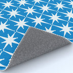 Midcentury Modern Atomic Age Starburst Pattern in Blue Rug Gallery Image 4