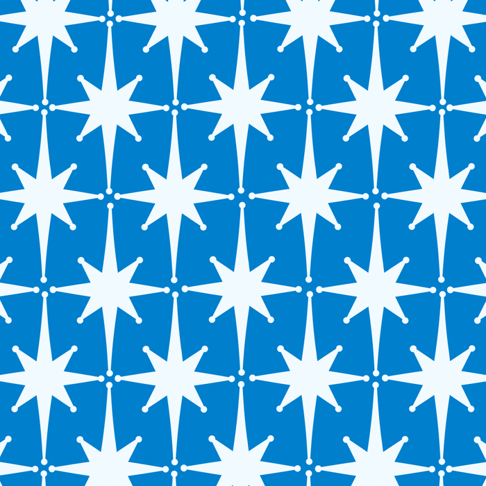 Midcentury Modern Atomic Age Starburst Pattern in Blue Coffee Mug Gallery Image 2